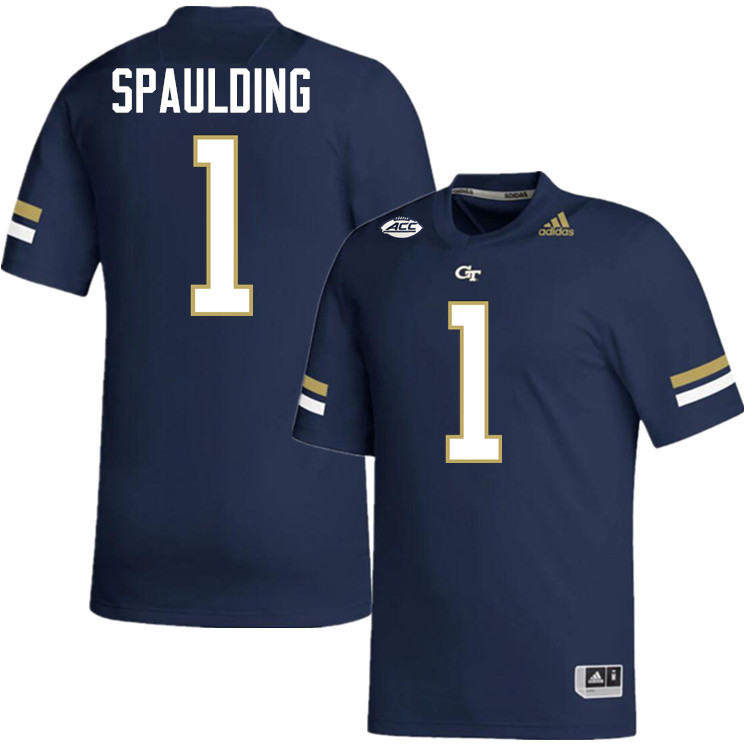 Cayman Spaulding Georgia Tech Jerseys,Georgia Tech Yellow Jackets College Football Uniforms-Navy